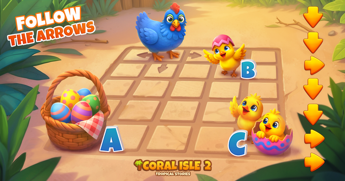 Coral Isle 2: Histórias tropicais - Siga as Setas