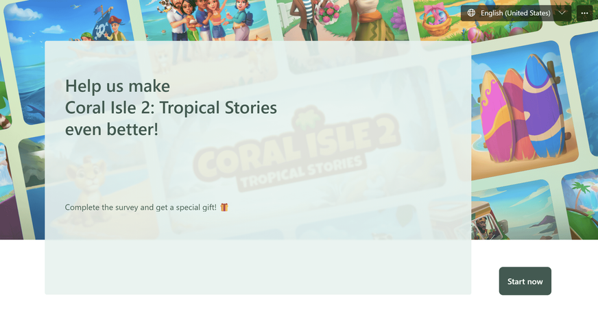 Coral Isle 2: Histórias tropicais - Ajude-nos a conhecer melhor a nossa comunidade
