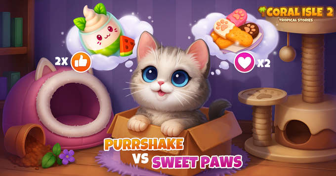 Coral Isle 2: Tropical Stories - Purrshake vs Sweet Paws