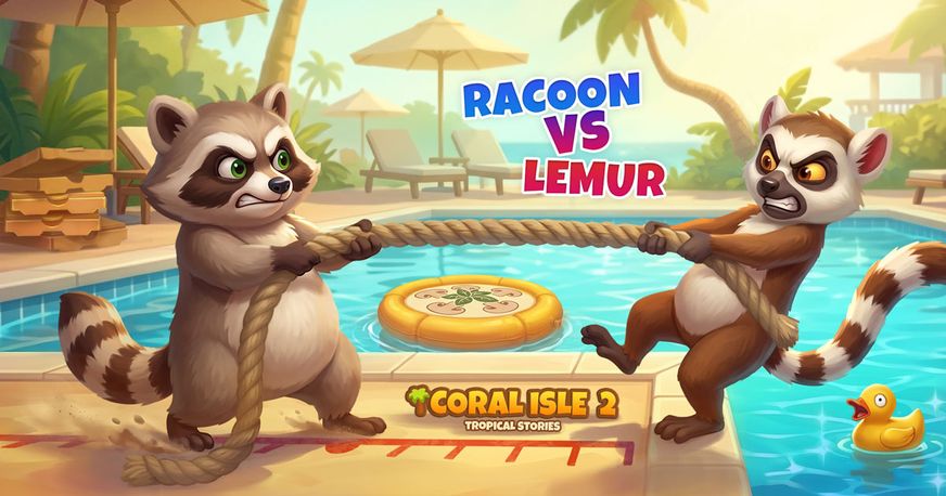 Coral Isle 2: Tropical Stories - Raccoon VS Lemur