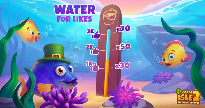 Coral Isle 2: Tropische verhalen - Water voor likes