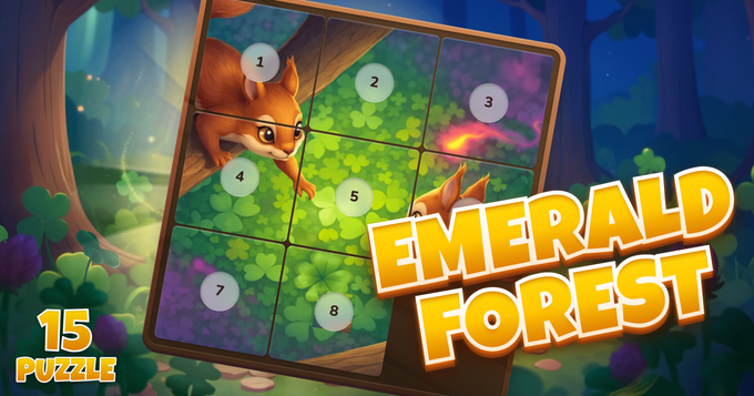 QS Games - 🍀 Wyruszcie na Szmaragdową Leśną Przygodę w 15 Puzzle 🍀