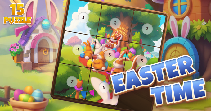 QS Games - 🐣 Osterzeit in 15 Puzzle: Story Tiles!
