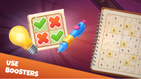Sudoku Puzzle: Mosaic Journey - Utilisez des boosters