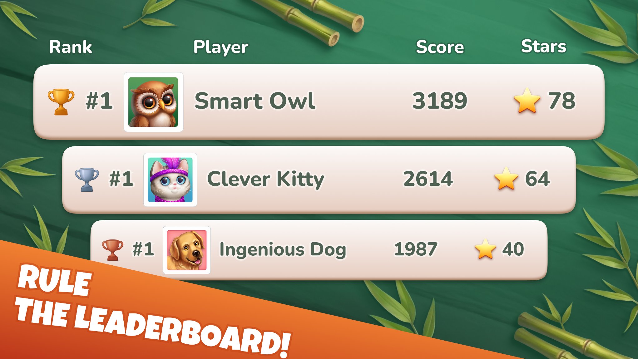 Mahjongg Solitaire: Match Tiles - Heers over het klassement