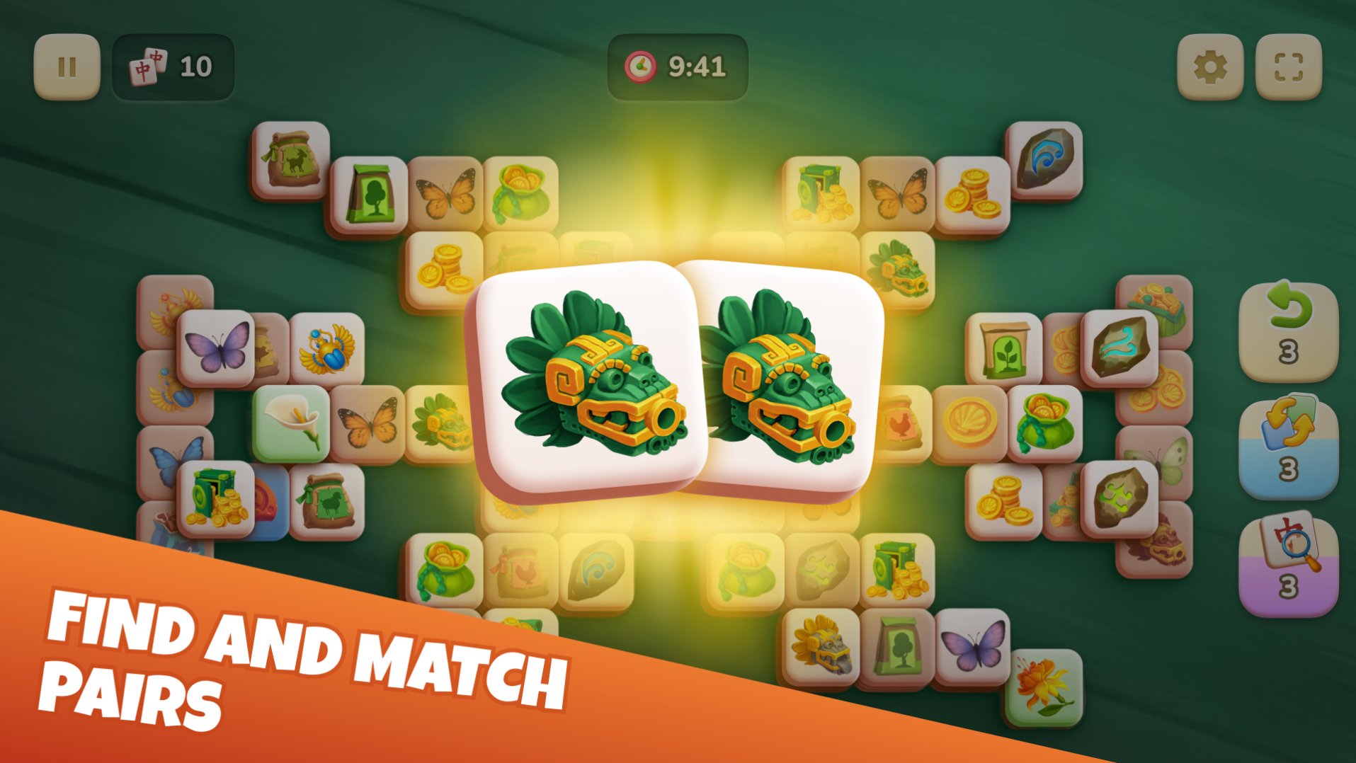Mahjongg Solitaire: Match Tiles - Zoek en match paren